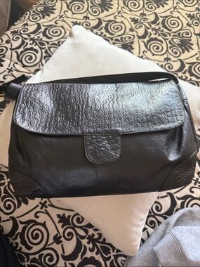 Valentino Orlandi Black Leather Shoulder Bag